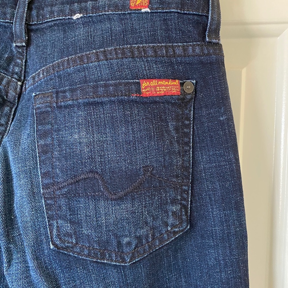 7 For All Mankind Bootcut Jeans in Dark Blue Wash